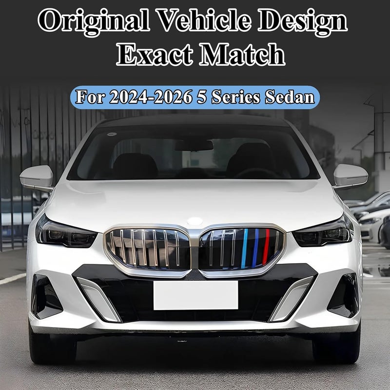 Goodream Tricolored Grille Insert Trims Compatible with BMW 2024-2026 5 Series Sedan 520i 525i 530i 540i 520d i5 G60 G68 Accessories for 7-Beams Front Standard Kidney Grill - Image 3